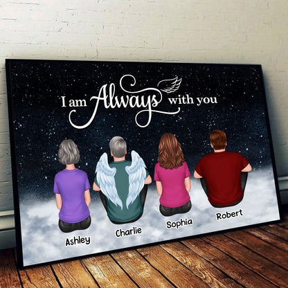 Heaven Cloud Galaxy Night Sky Whole Family Memorial Remembrance Keepsake Personalized Poster