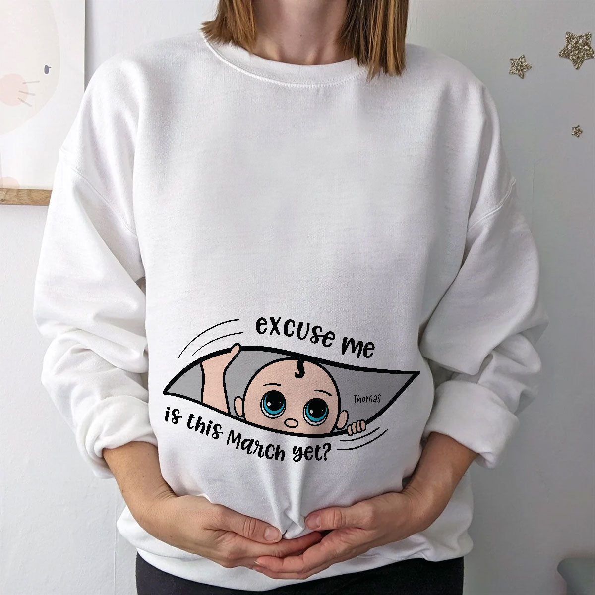 Personalized Maternity Shirt, Excuse Me Is It Yet, Pregnancy Announcement, Expecting Parents