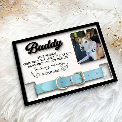 Pet Loss Dog Cat Photo Memorial Remembrance Gift Pet Collar Keepsake Personalized Wooden Pet Collar Holder