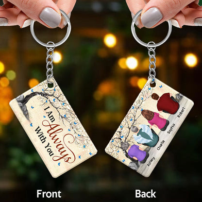 Cardinal Blossom Tree Old Paper Family Memorial Remembrance Sympathy Keepsake Personalized Acrylic Keychain