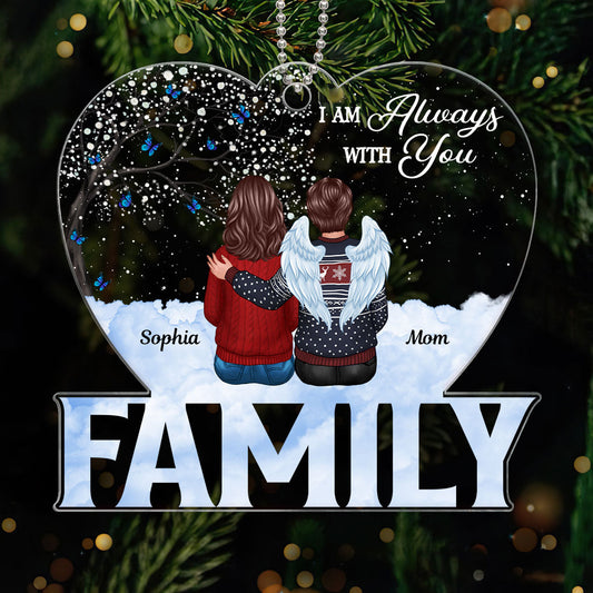 Family Memorial Sitting Sky Heart Blossom Tree Personalized Acrylic Ornament