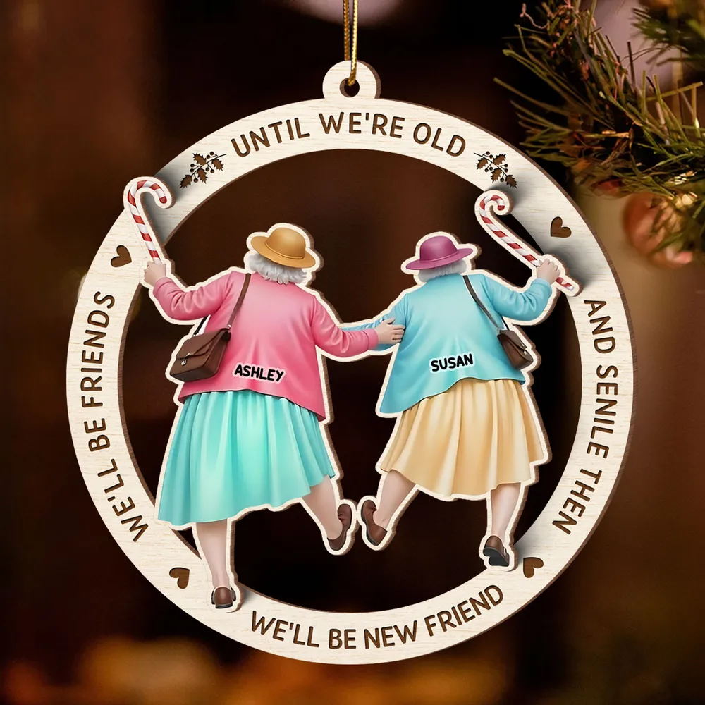 Personalized Old Best Friend Ornament, Best Friend Christmas Gift, Friendship Christmas Ornament, Custom Best Friend Gift, Bestie Gift, BFF Gift