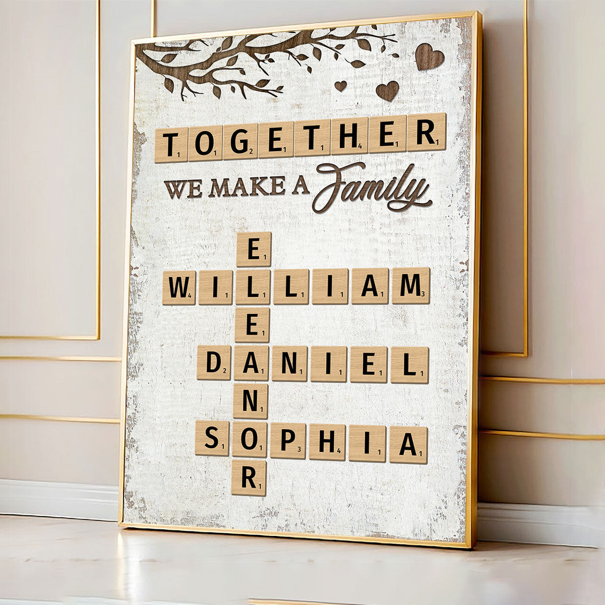 Together We Make A Family Crossword Puzzle Art Personalized Poster