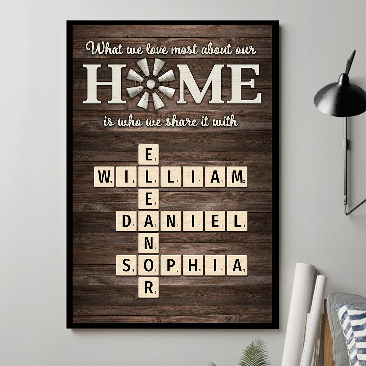 Home Is Who We Share Love With Crosswords Puzzle Art Personalized Poster