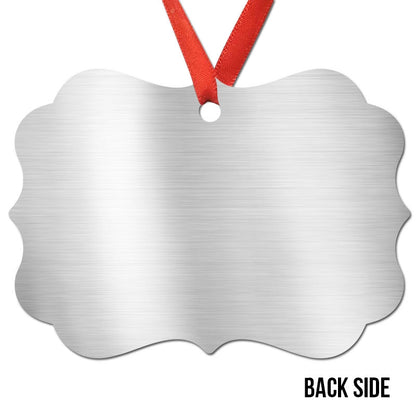 Family Memorial Sitting Sky Metal Background Personalized Christmas Ornament