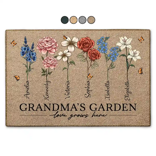 Grandma's Garden Birth Flowers - Personalized Doormat