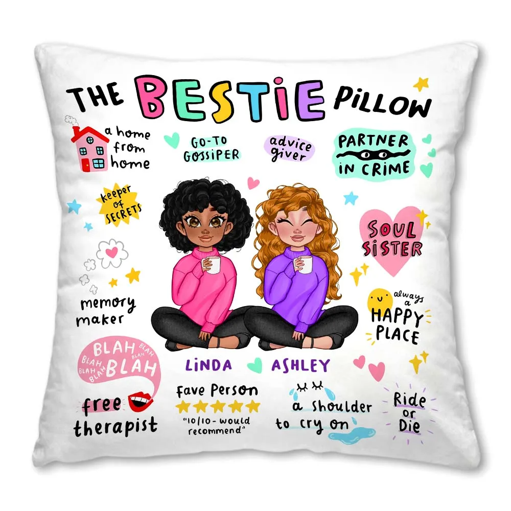 Personalized The Bestie Pillow My Happy Place