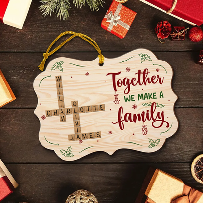 Together We Make A Family Crossword Puzzle Personalized Wooden Ornament, Christmas Gift for Husband Wife, Daughter Son, Grandma Grandpa