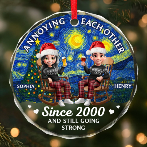 Custom Circle Acrylic Ornament - Personalized Anniversary Christmas Wedding Gifts For Husband And Wife, Him And Her - Annoying You Forever