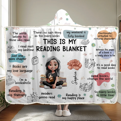 Custom Affirmation Snuggle Blanket, Hoodie Blanket - Personalized Christmas Bookish Gifts For Book Lovers, Bookworms, Readers - Bookaholic And Proud