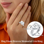Personalized Name Date Memorial Heart Urn Ring