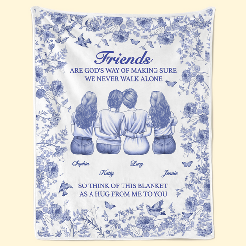 Custom Blanket - Personalized Best Friend Birthday Gifts For Women, Besties, Sisters, BFF - A Hug From Me To You