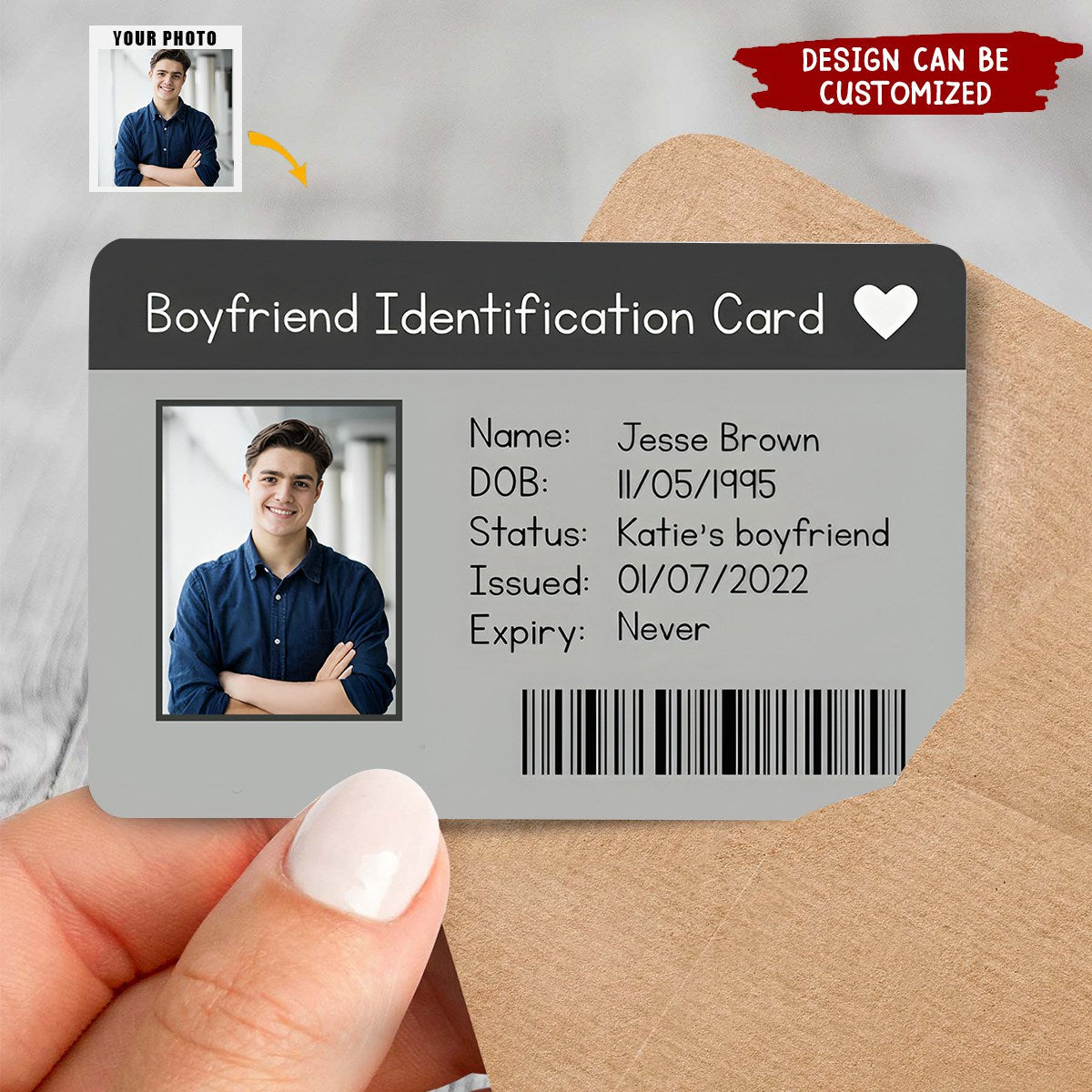 Girlfriend Boyfriend Identification Card - Personalized Aluminum Wallet Card