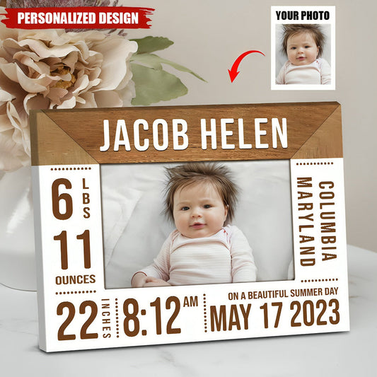 Personalized Birth Announcement Picture Frame - Newborn Gift