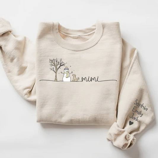 Mimi Christmas Snowman And Grandkids Sweatshirt