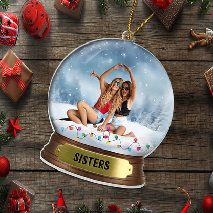 Custom Photo Besties Sister - Personalized Custom Shaped Acrylic Ornament