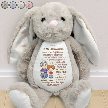 I Filled It With My Wishes Grandmother Granddaughter - Personalized Soft Toy Bunny