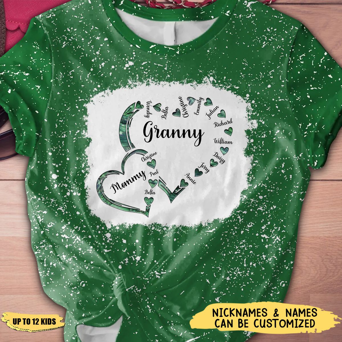 Personalized Mom Grandma And Kids Heart T-shirt, Gift Idea For Mother Grandma