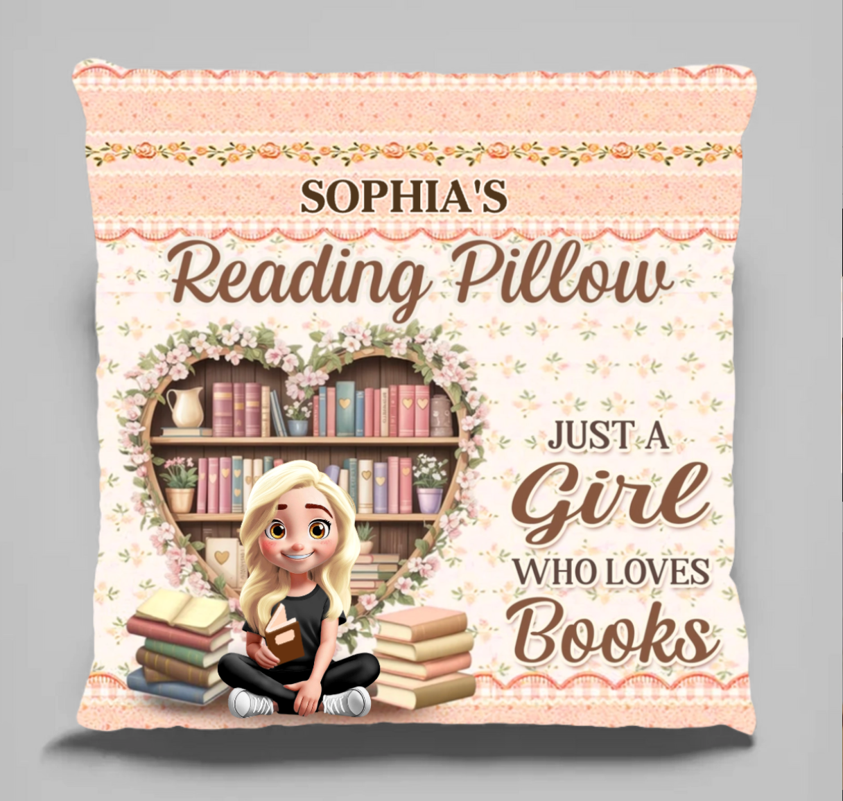Custom Pocket Pillow - Personalized Bookish Gifts For Book Lovers, Bookworms, Readers - Chapters Of Happiness