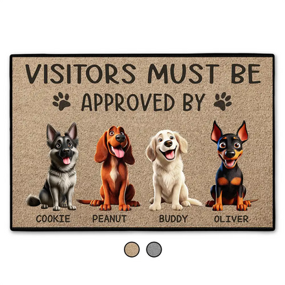 Visitors Must Be Approved By Dogs 3D Effect - Personalized Doormat