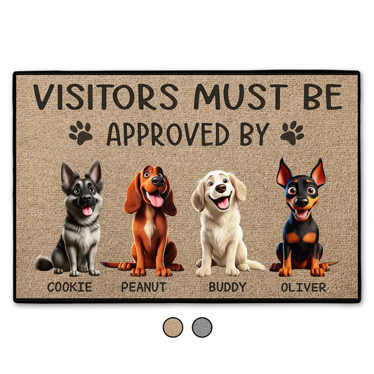 Visitors Must Be Approved By Dogs 3D Effect - Personalized Doormat