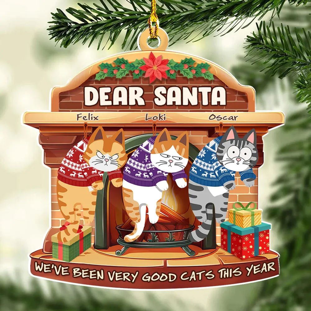 We Have Been Very Good Cats Santa - Personalized Custom Acrylic Ornament