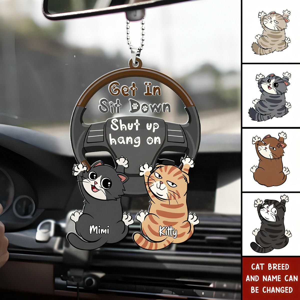 Funny Cat Personalized Gifts For Cat Lover Car Ornament