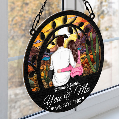 From First Kiss Till Our Last Breath- Customized Personalized Window Suncatcher Ornament - Gift For Couple Husband Wife