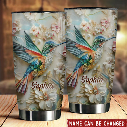 Wings Of Bloom Personalized Name Hummingbird 20oz Tumbler