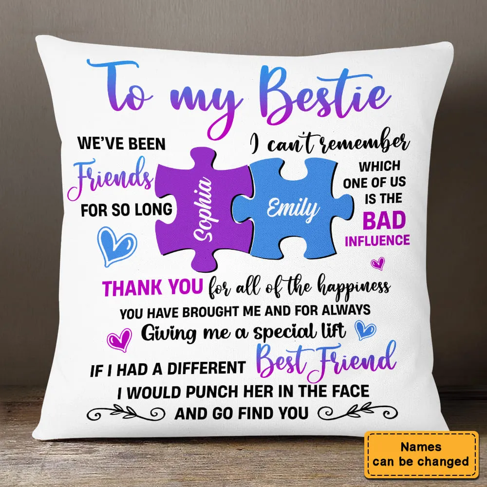 Personalized Birthday Christmas Gift For Friends Puzzle Custom Name Thank You For All Of The Happiness Pillow
