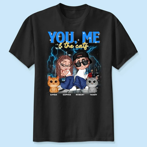 Y2K Couple And Cats Bootleg Personalized Shirt