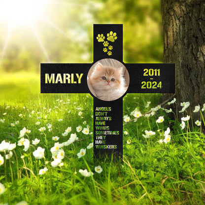 Custom Photo Angel Don't Always Have Wings Sometimes They Have Whiskers Cat Garden Stake