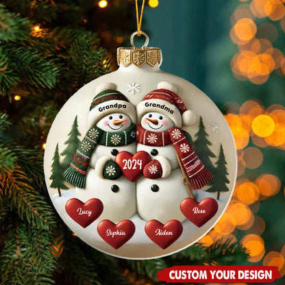 Grandma And Grandpa Merry Christmas - Personalized Acrylic Ornament