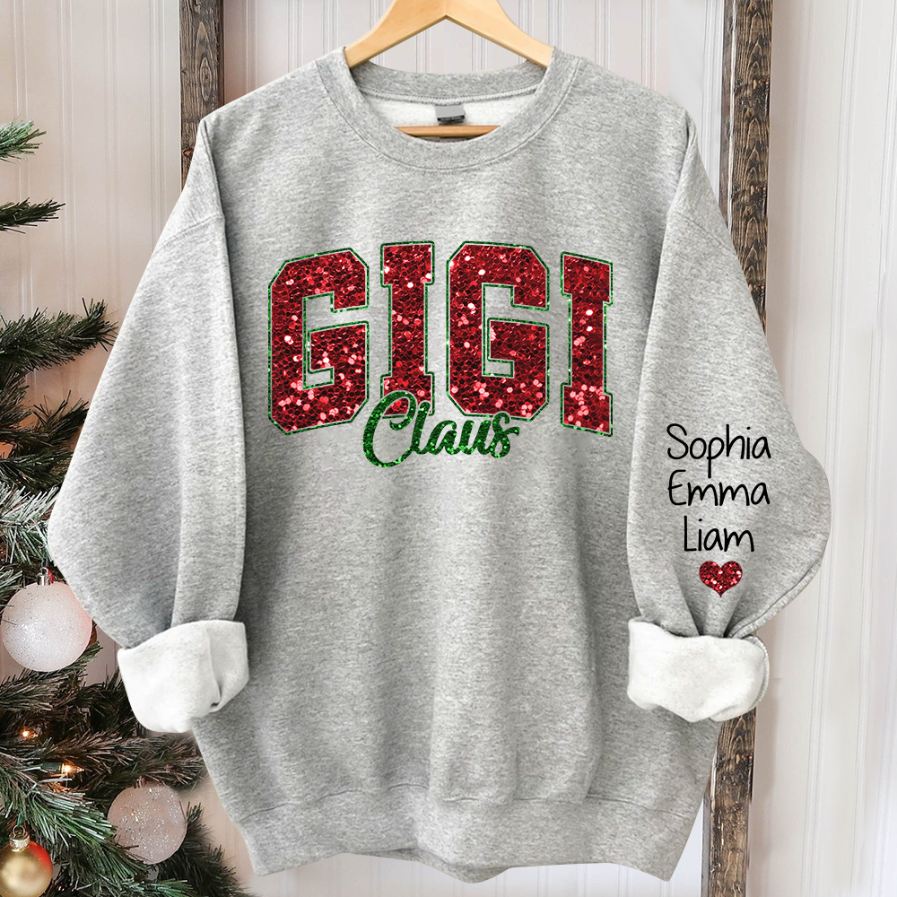 Custom Gigi Claus Christmas And Kids Sweatshirt