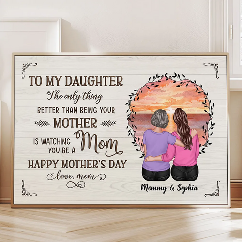 Eternal Beach Landscape To My Daughter From Mom Personalized Poster, Heartfelt 2025 Mother's Day Gift For Daughter