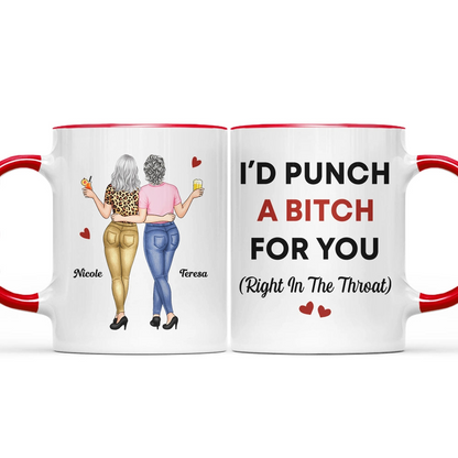 Right In The Throat Besties - Personalized Accent Mug