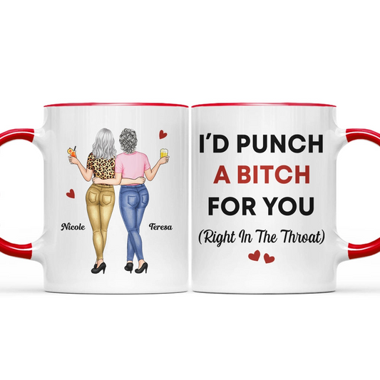 Right In The Throat Besties - Personalized Accent Mug