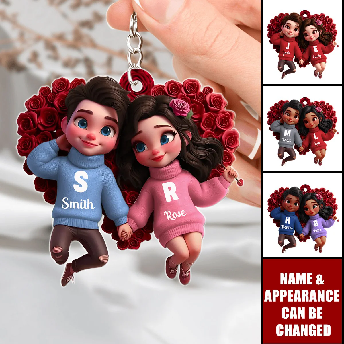 Personalized Gift For Couple Together Since Cartoon Style Acrylic Keychain