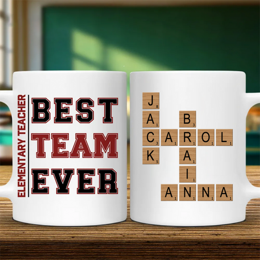 Crossword Best Team Ever Scrabble Name - Personalized Mug