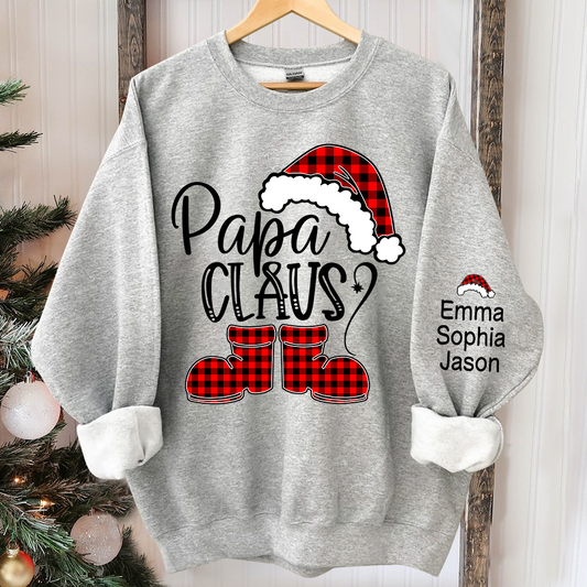 Papa Claus Christmas, Custom Papa And Kids, Grandpa Gift TH Sweatshirt