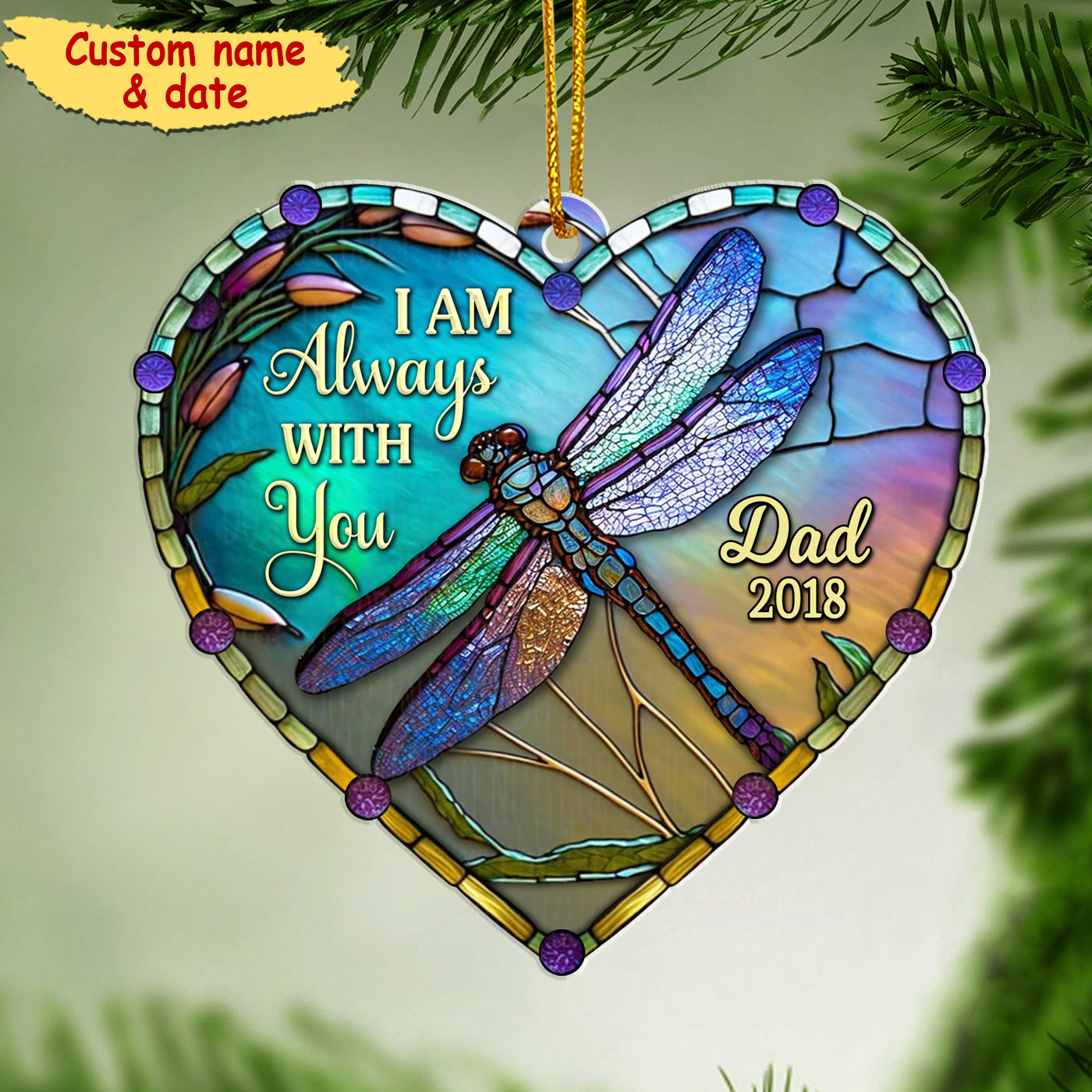 Personalized Memorial Gift I'm Always With You Heart Acrylic Ornament