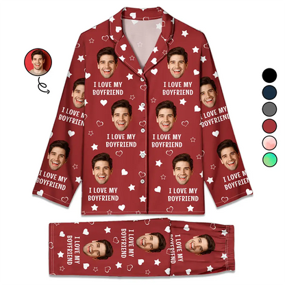 Custom Photo Funny I Love My Lover - Personalized Long Pajamas Set