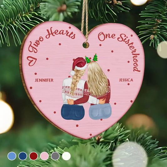 Christmas One Sisterhood - Personalized Custom Shaped Wooden Ornament