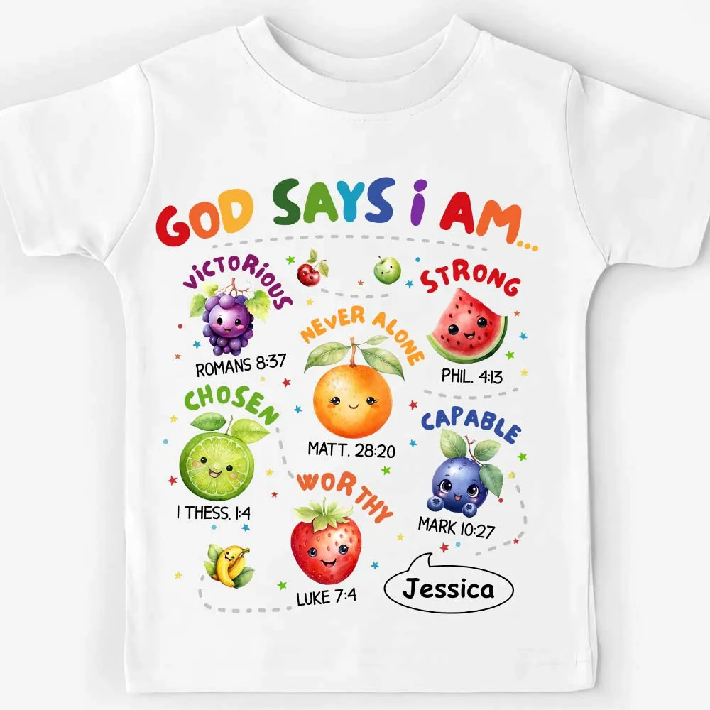 Personalized Gift For Grandkids God Says I Am Cute Baby Fruits Kid T Shirt - Kid Hoodie - Kid Sweatshirt