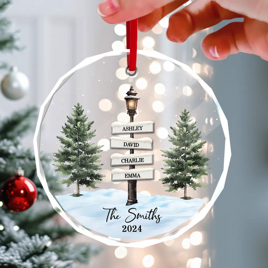 Christmas Vintage Family Lamp Post Signs Personalized Acrylic Ornament, Christmas Decoration, Christmas Gift For Families