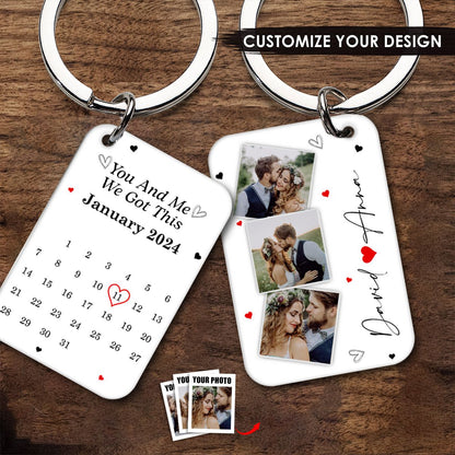 Custom Photo Calendar The Day Our Journey Began Personalized Acrylic Keychain