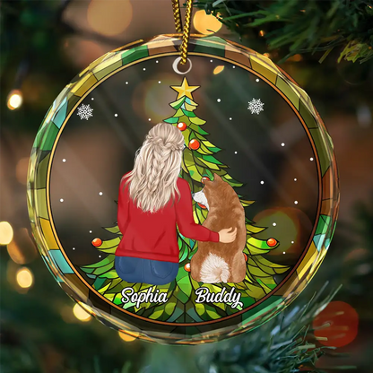 Life Is Better With A Dog Christmas - Personalized Circle Ornament