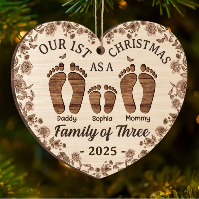 Custom Wood Ornament - Personalized Christmas Birthday Gifts For Mom, Dad, Kids - Home Is Together