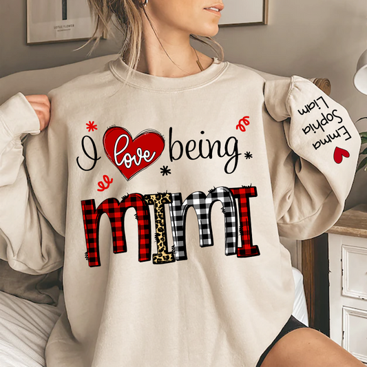 I Love Being Mimi Christmas, Custom Mimi And Kids TH Sweatshirt