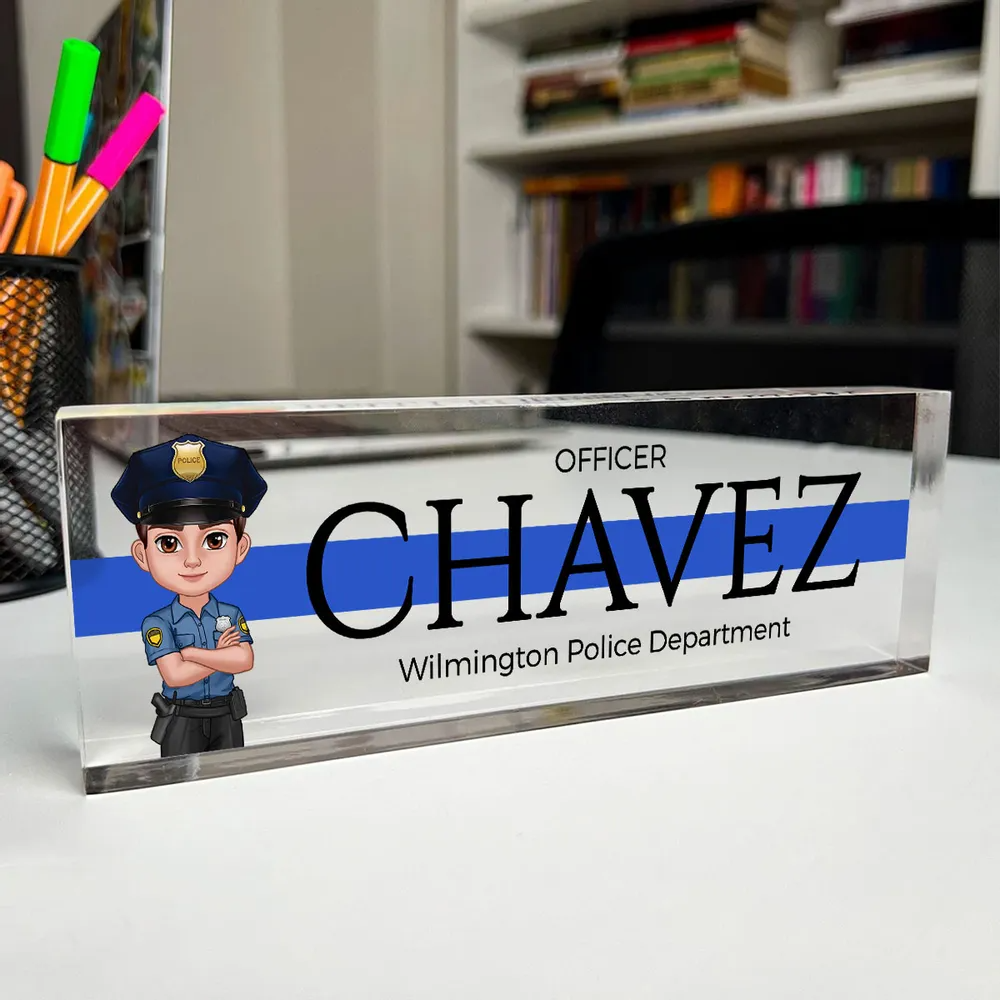 Law Enforcement Personalized Acrylic Desk Name Plate, Appreciation Gift For Police Officers, Sheriff, Deputy Sheriff